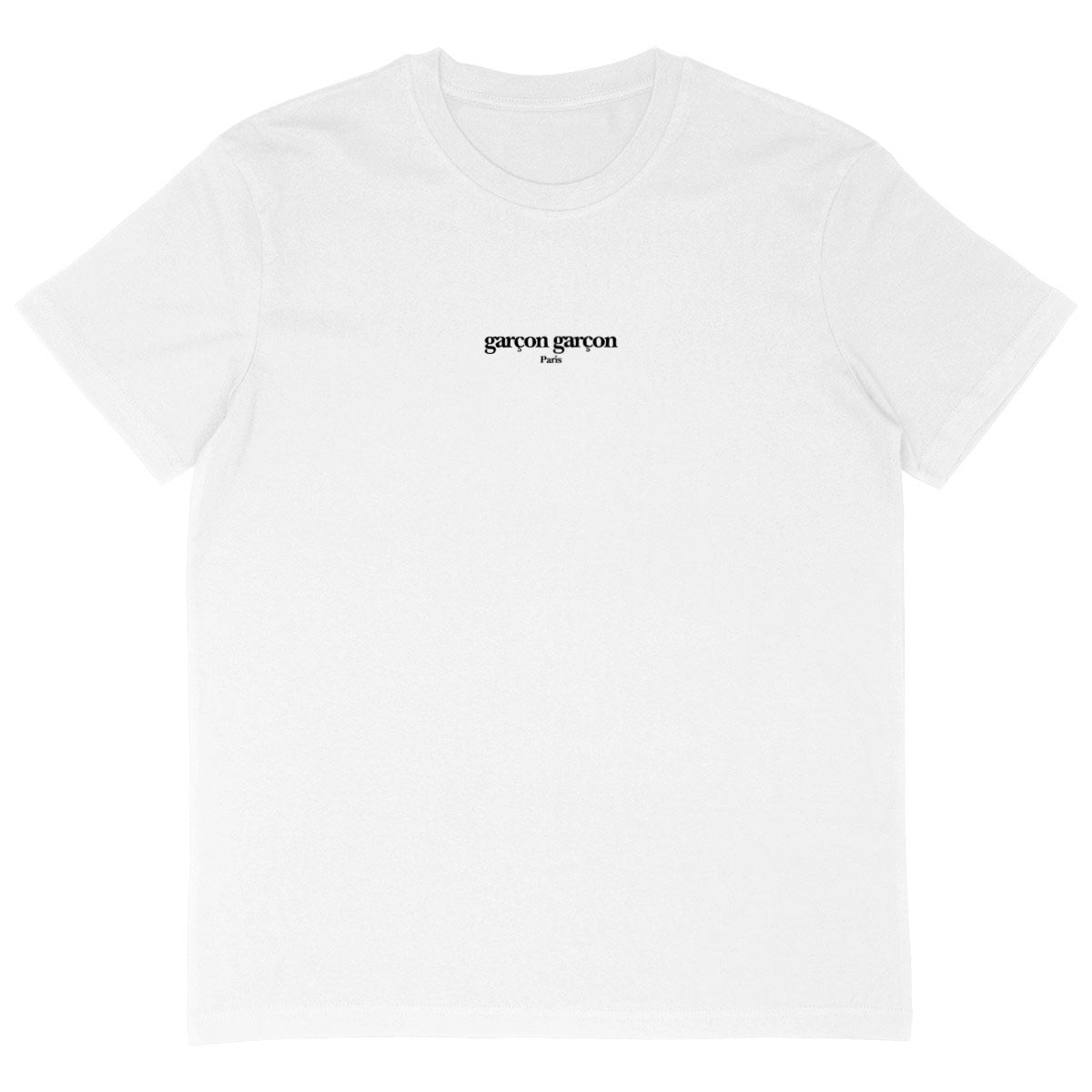 garçon garçon essentiel tee oversize WHITE. Dive into the essence of Parisian cool with this oversized tee. The subtle 'garçon garçon' signature whispers a chic narrative, offering a slice of the city's famed elegance. Perfect for those who speak style with simplicity.