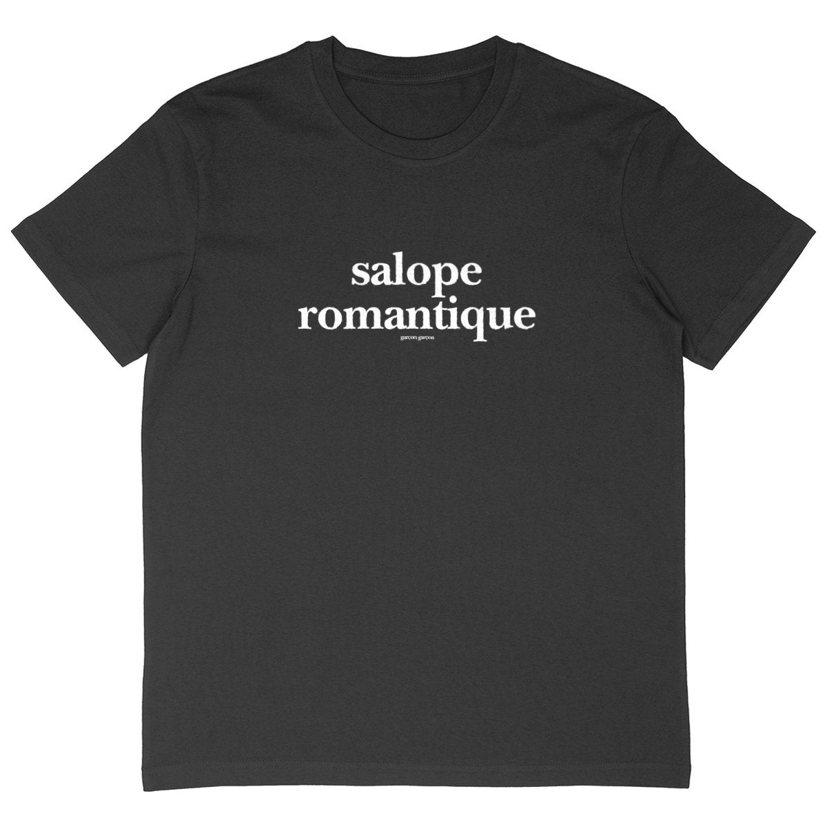 salope romantique BLACK OVERSIZED TEE; BLACK tee oversized.garçon garçon tee oversize BLACK. Dive into the essence of Parisian cool with this oversized tee. The subtle 'garçon garçon' signature whispers a chic narrative, offering a slice of the city's famed elegance. Perfect for those who speak style with simplicity.