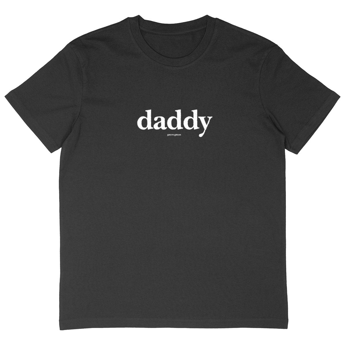 daddy  tee oversized. garçon garçon tee oversize BLACK. Dive into the essence of Parisian cool with this oversized tee. The subtle 'garçon garçon' signature whispers a chic narrative, offering a slice of the city's famed elegance. Perfect for those who speak style with simplicity.