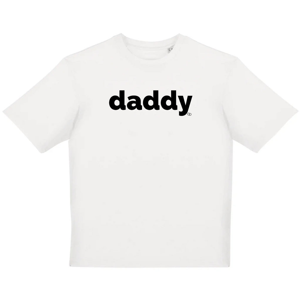 DADDY tee-shirt oversize -garçon garçon- noir - blanc - imprimé - coton bio - made in france - unisexe -tshirt - monsieur tshirt - le t-shirt propre GAY QUEER LGBTQIA 