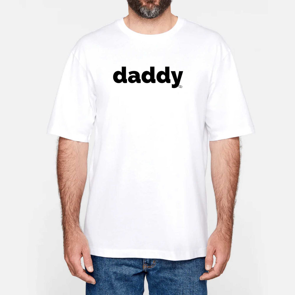 DADDY tee-shirt oversize -garçon garçon- noir - blanc - imprimé - coton bio - made in france - unisexe -tshirt - monsieur tshirt - le t-shirt propre GAY QUEER LGBTQIA