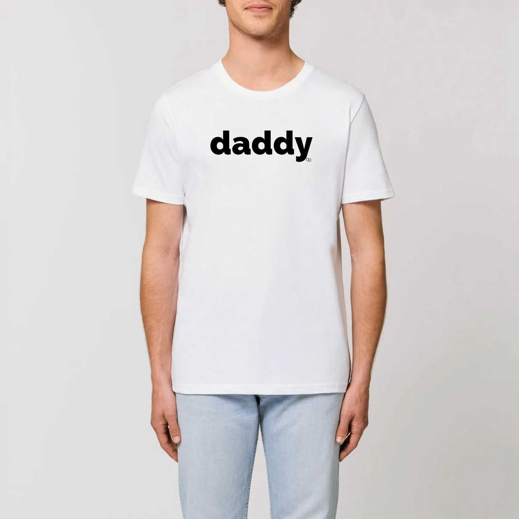 DADDY tee-shirt regular -garçon garçon- noir - blanc - imprimé - coton bio - made in france - unisexe -tshirt - monsieur tshirt - le t-shirt propre GAY QUEER LGBTQIA
