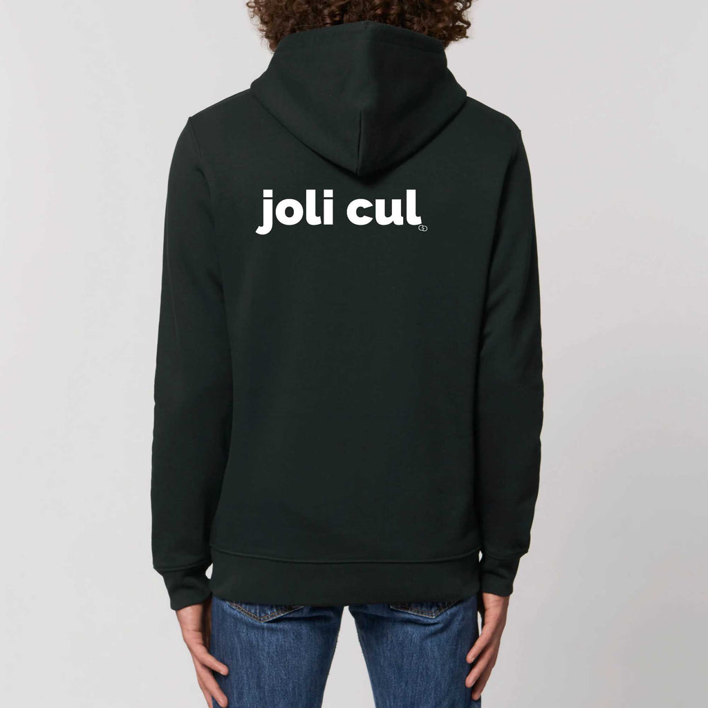 JOLI CUL hoodie -garçon garçon- noir - blanc - imprimé - coton bio - made in france - unisexe -tshirt - monsieur tshirt - le t-shirt propre GAY QUEER LGBTQIA