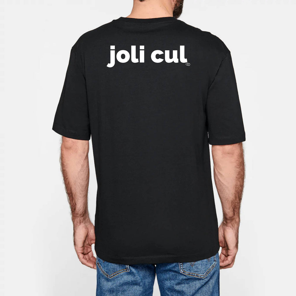 JOLI CUL tee-shirt oversize -garçon garçon- noir - blanc - imprimé - coton bio - made in france - unisexe -tshirt - monsieur tshirt - le t-shirt propre GAY QUEER LGBTQIA 