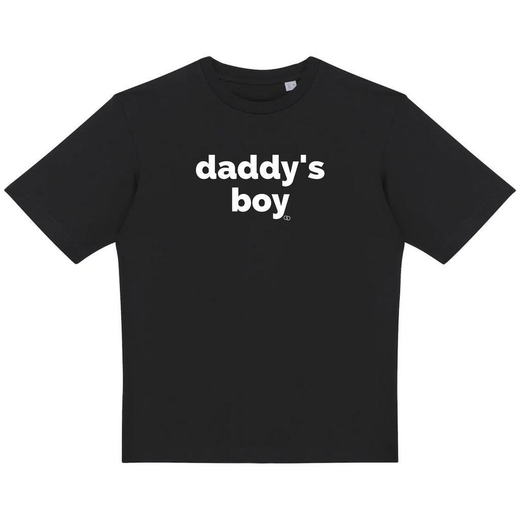 DADDY'S BOY tee-shirt oversize -garçon garçon- noir - blanc - imprimé - coton bio - made in france - unisexe -tshirt - monsieur tshirt - le t-shirt propre GAY QUEER LGBTQIA 