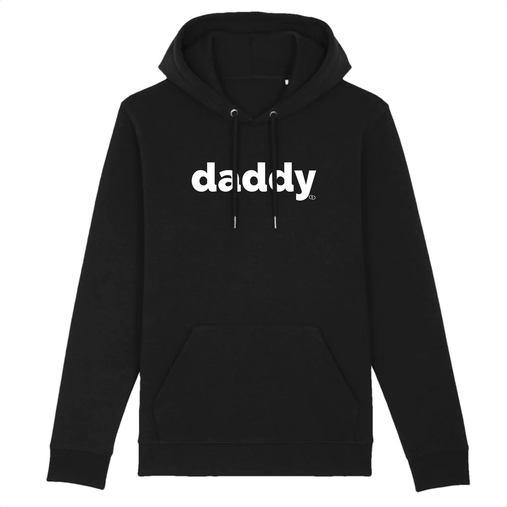 DADDY hoodie -garçon garçon- noir - blanc - imprimé - coton bio - made in france - unisexe -tshirt - monsieur tshirt - le t-shirt propre GAY QUEER LGBTQIA 