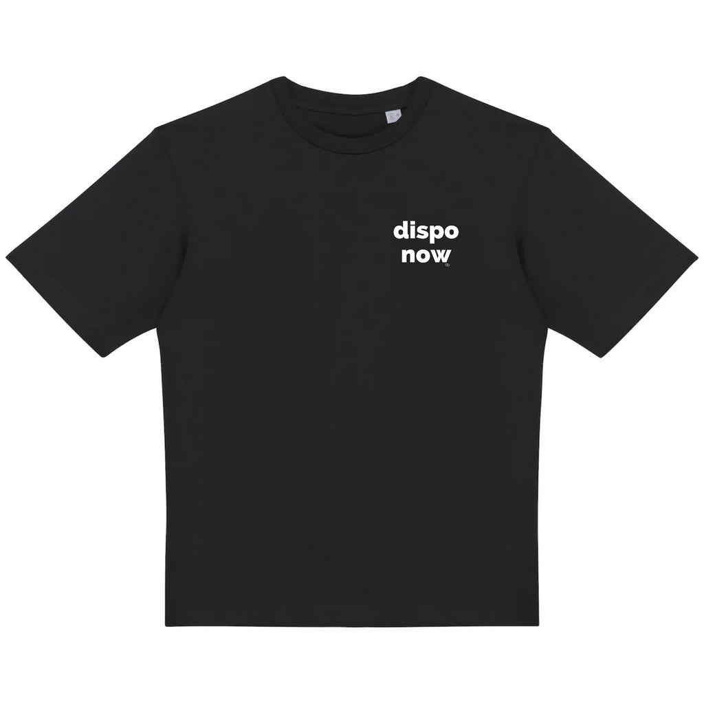 DISPO NOW tee-shirt oversize -garçon garçon- noir - blanc - imprimé - coton bio - made in france - unisexe -tshirt - monsieur tshirt - le t-shirt propre GAY QUEER LGBTQIA 