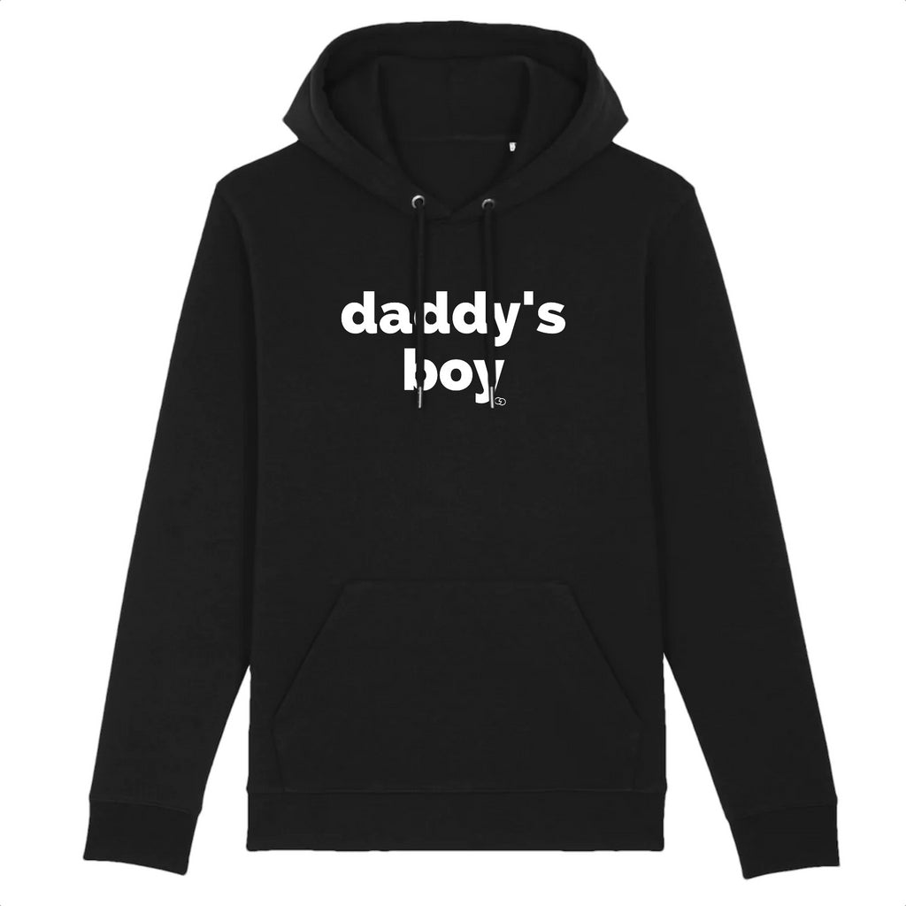 DADDY'S BOY hoodie -garçon garçon- noir - blanc - imprimé - coton bio - made in france - unisexe -tshirt - monsieur tshirt - le t-shirt propre GAY QUEER LGBTQIA 