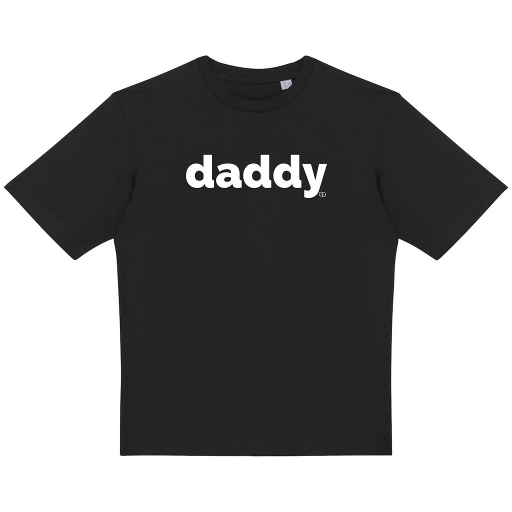 DADDY tee-shirt oversize -garçon garçon- noir - blanc - imprimé - coton bio - made in france - unisexe -tshirt - monsieur tshirt - le t-shirt propre GAY QUEER LGBTQIA
