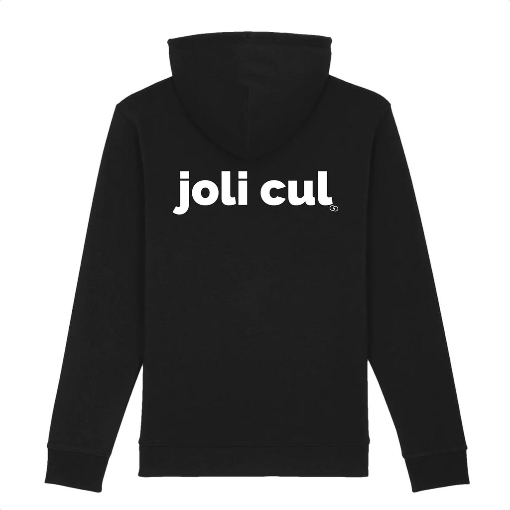 JOLI CUL hoodie -garçon garçon- noir - blanc - imprimé - coton bio - made in france - unisexe -tshirt - monsieur tshirt - le t-shirt propre GAY QUEER LGBTQIA