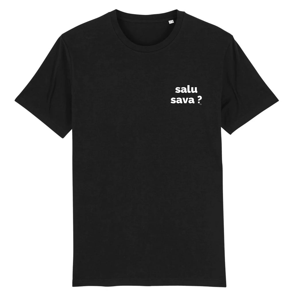 SALU SAVA ? tee-shirt regular -garçon garçon- noir - blanc - imprimé - coton bio - made in france - unisexe -tshirt - monsieur tshirt - le t-shirt propre GAY QUEER LGBTQIA 