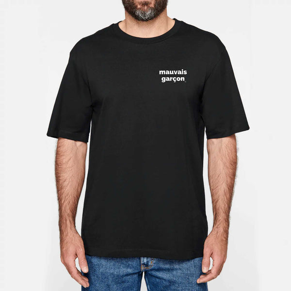 MAUVAIS GARÇON tee-shirt oversize -garçon garçon- noir - blanc - imprimé - coton bio - made in france - unisexe -tshirt - monsieur tshirt - le t-shirt propre GAY QUEER LGBTQIA 